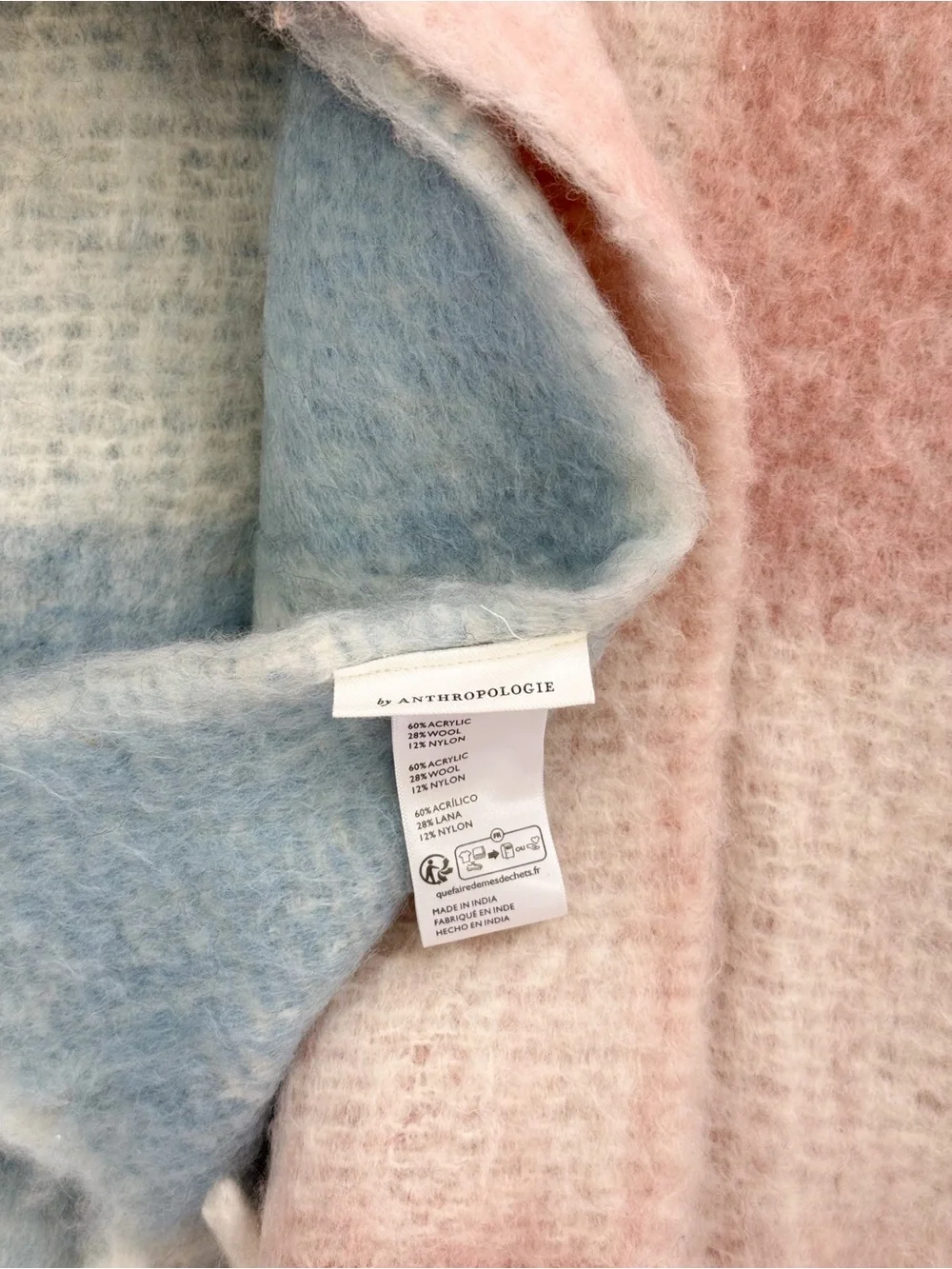 Anthropologie Cozy Cocoon Fringed Throw Blanket